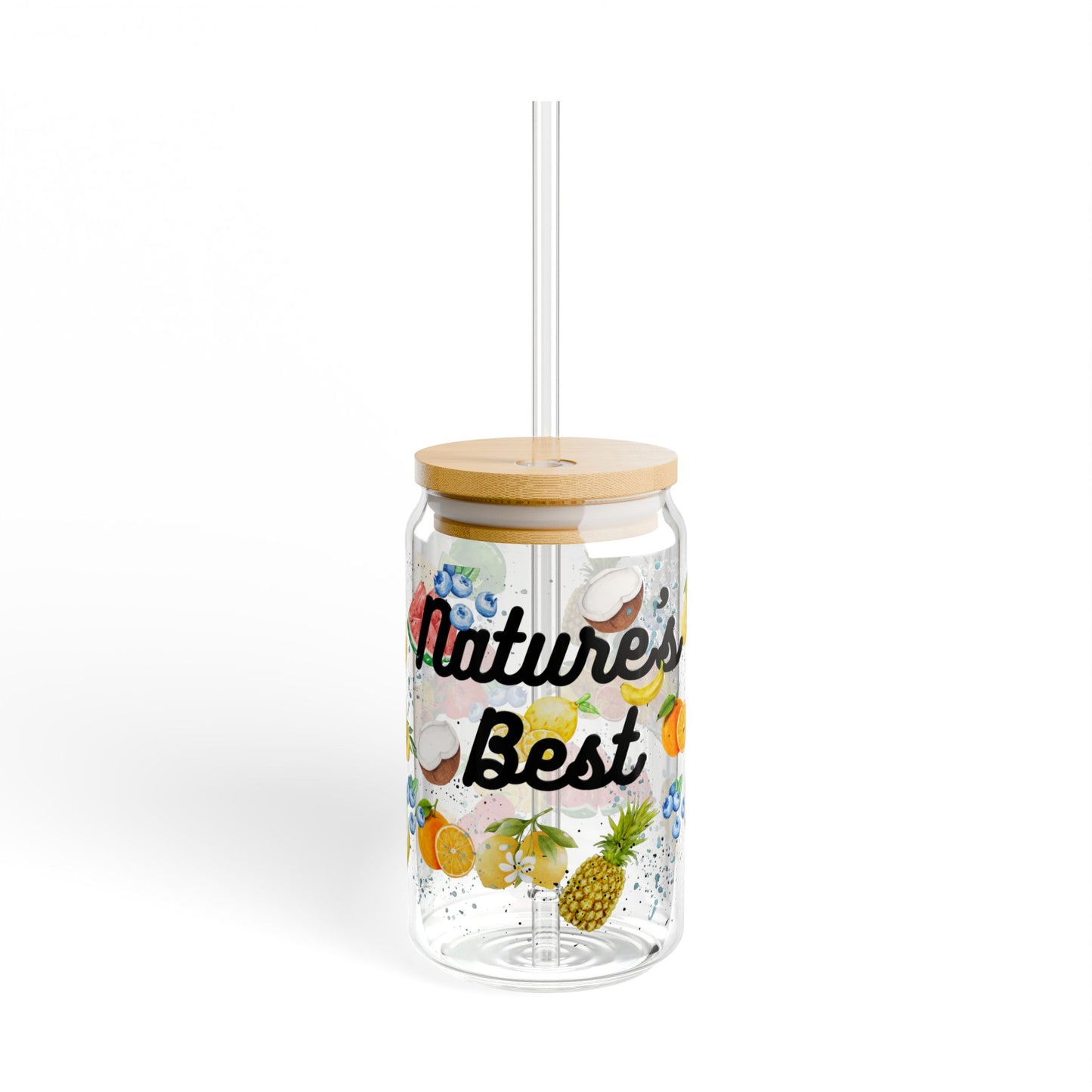 NATURE’S BEST Glass Sipper Cup | Fruit Drinks | Matcha | Dirty Soda Cup | Iced Tea | Student Accessory | Medical Professionals | Wedding/Anniversary, Housewarming Gift