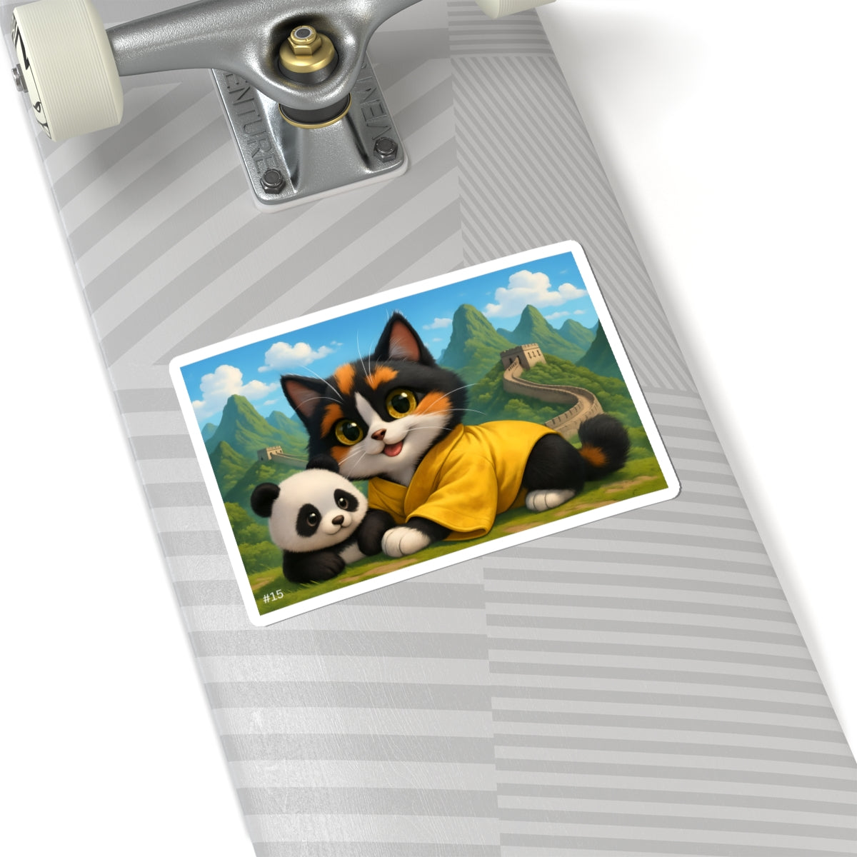 Gizmo's China's Great Wall Adventures Kiss-Cut Sticker #15 | Pet Lover Decor | Laptop Décor | Gift for Cat Lovers | Stationery | Scrapbooking | Homeschooling | World Travel