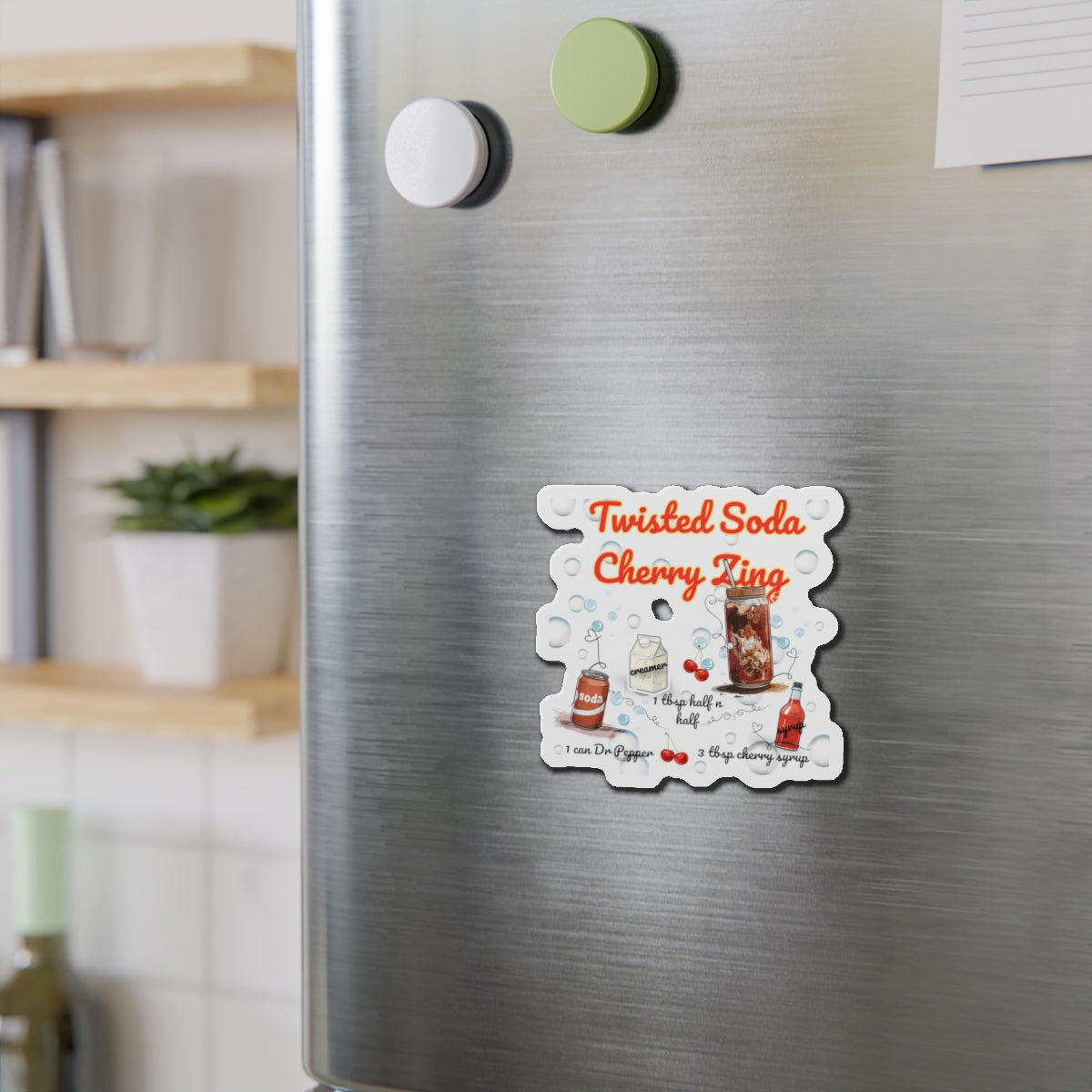 Cherry Zing – Your Shortcut to Twisted Soda Bliss | Fun Gift for Soda Lovers | Retro Fridge Magnet | Gen Z & Busy Mom Must Have
