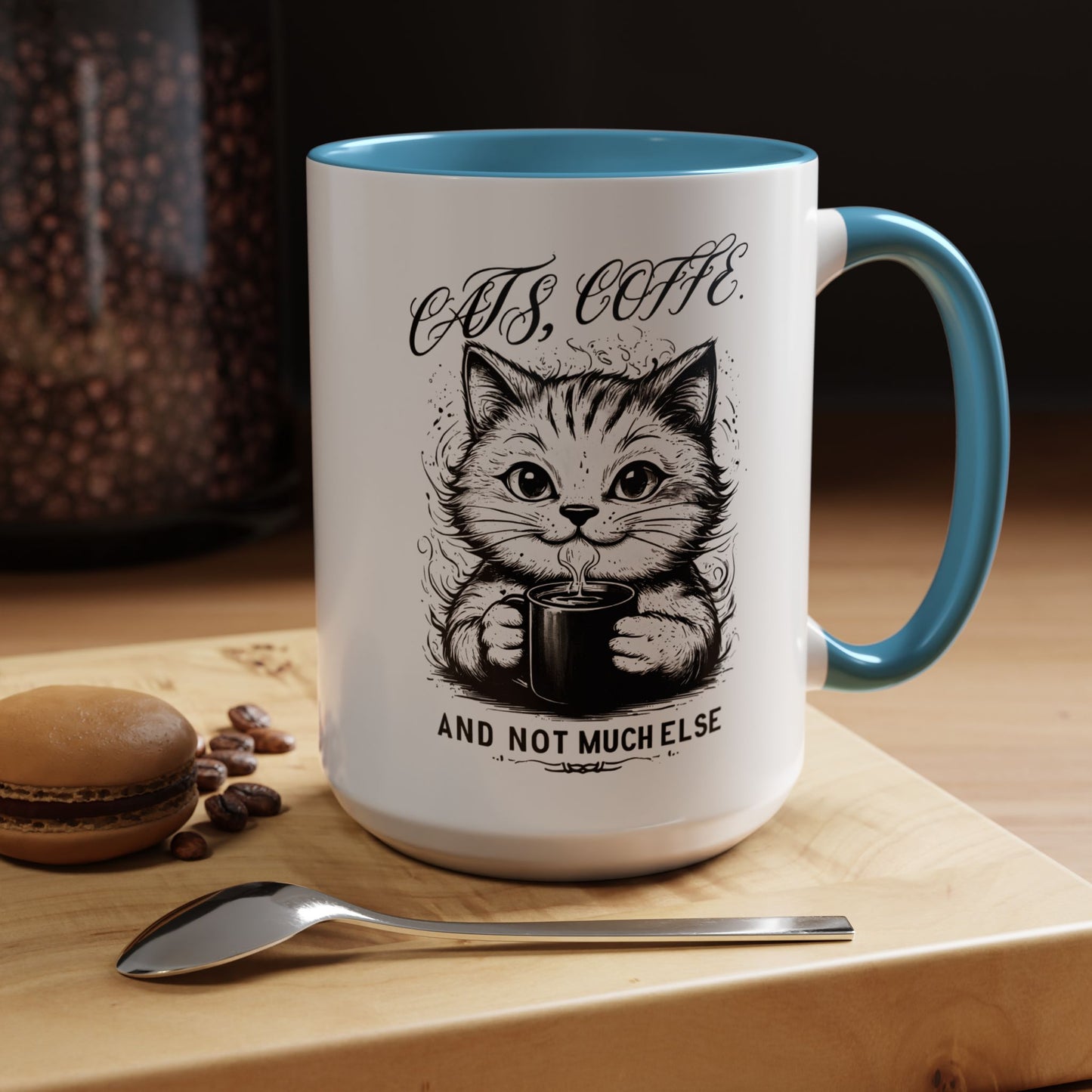 Cute Cat Coffee Mug | "Cats, Coffee, and Not Much Else" | Perfect Gift for Cat Lovers | Coffee Enthusiasts | Home/Kitchen Decor