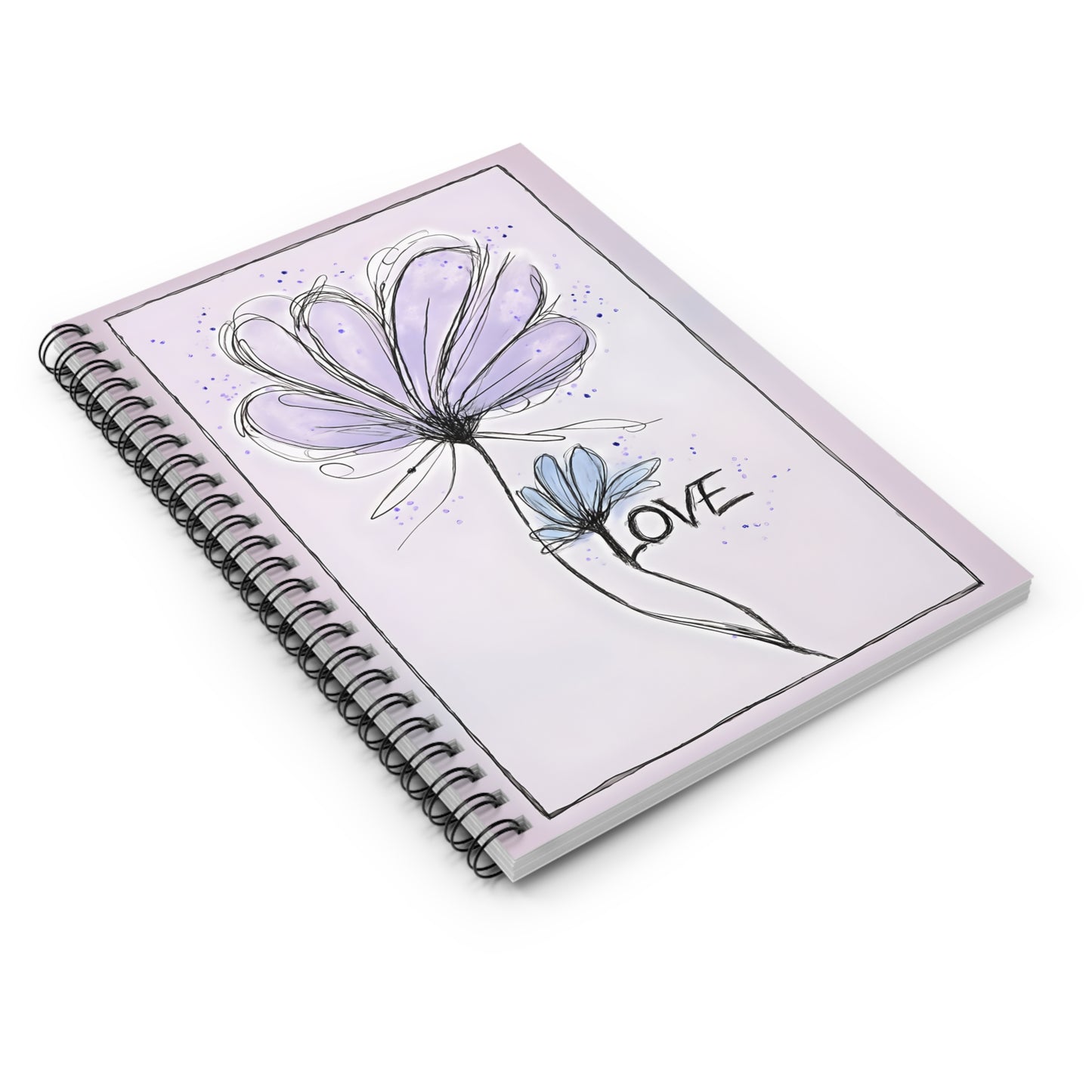 Floral Love Spiral Notebook | Ruled Lined Journal | Cute Stationery Gift | Flower Notebook | Writing Journal | ADHD/Stress Relief