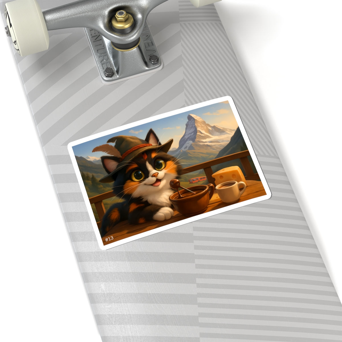 Gizmo's Switzerland Alps Adventures Kiss-Cut Sticker #13 | Pet Lover Decor | Laptop Décor | Gift for Cat Lovers | Stationery | Scrapbooking | Homeschooling | World Travel