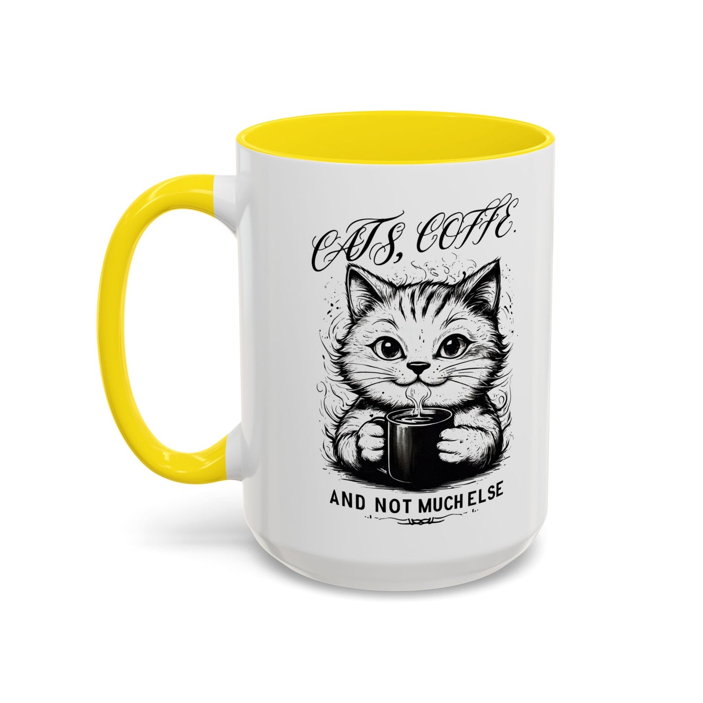 Cute Cat Coffee Mug | "Cats, Coffee, and Not Much Else" | Perfect Gift for Cat Lovers | Coffee Enthusiasts | Home/Kitchen Decor