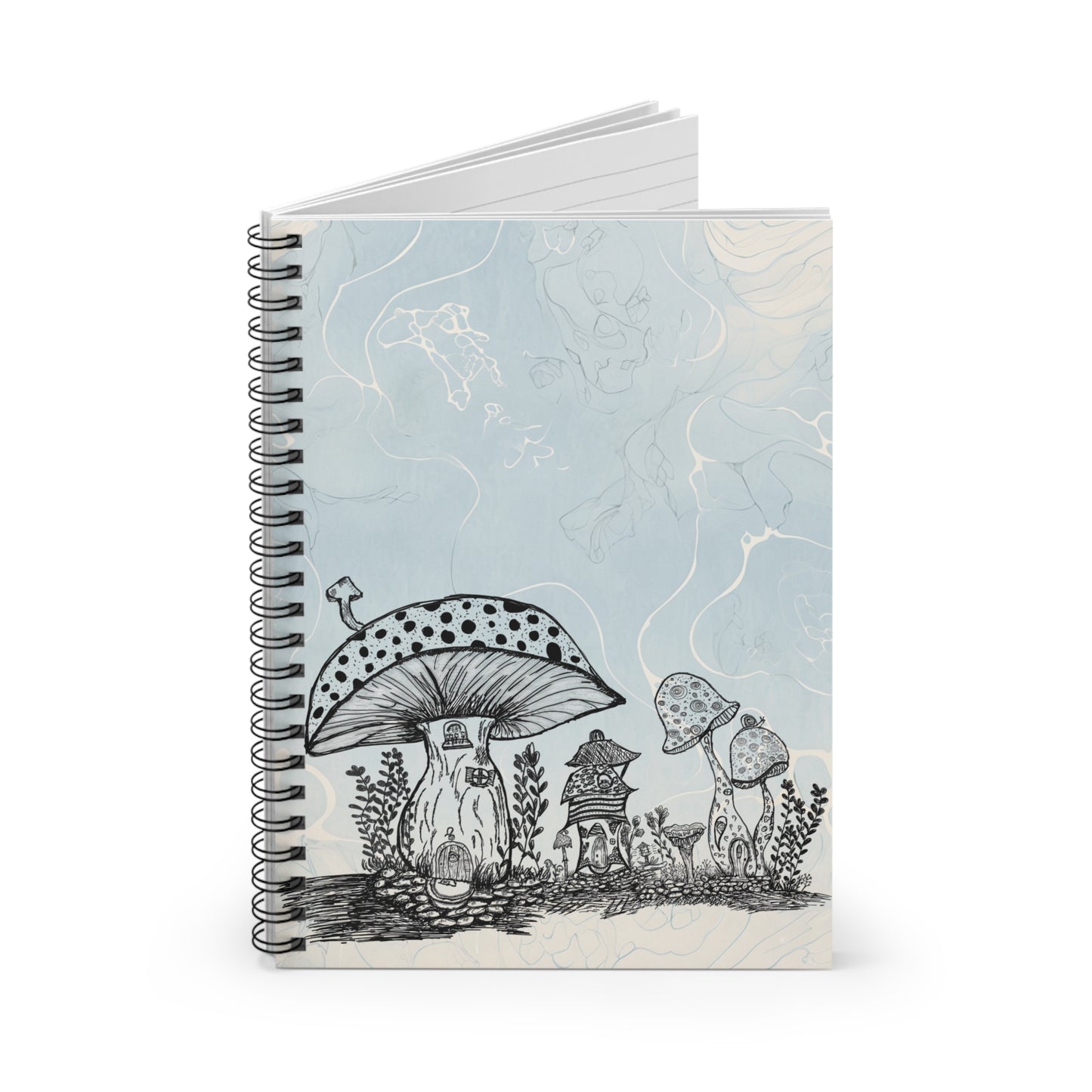 Mushroom Village Spiral Notebook | Nature Lovers Journal | Mushroom Hunting | Gift for Students | Artistic Sketchbook | Mushroom Decor