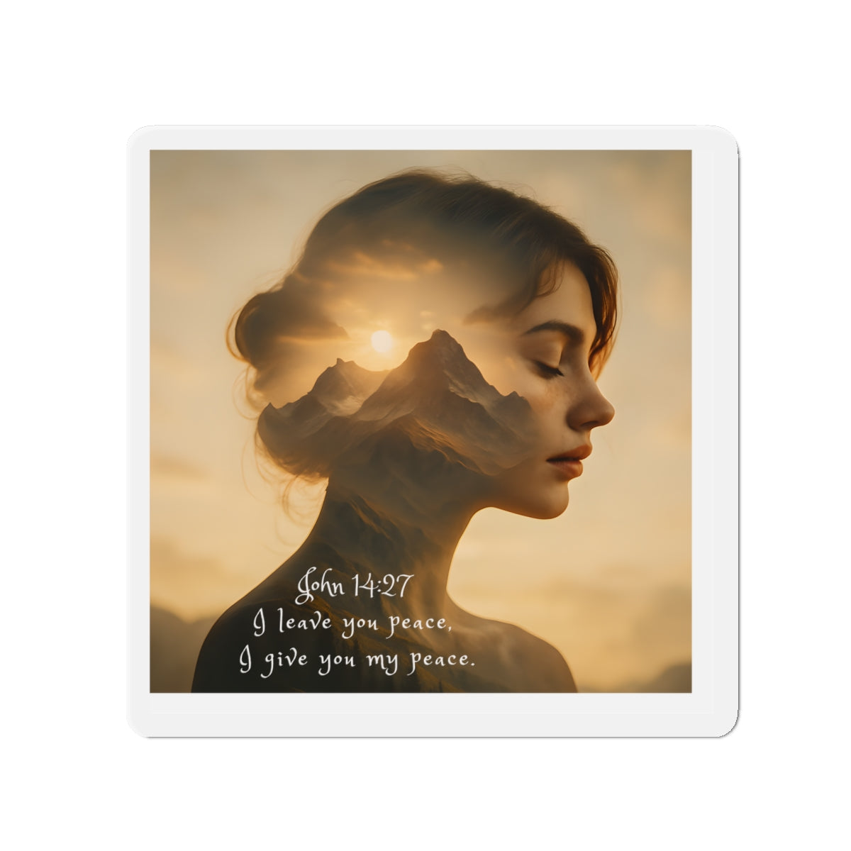 Spiritual Meditation Magnet – “I Give You My Peace” | Scripture Magnet | Inspirational Mental Health Wellness Magnet