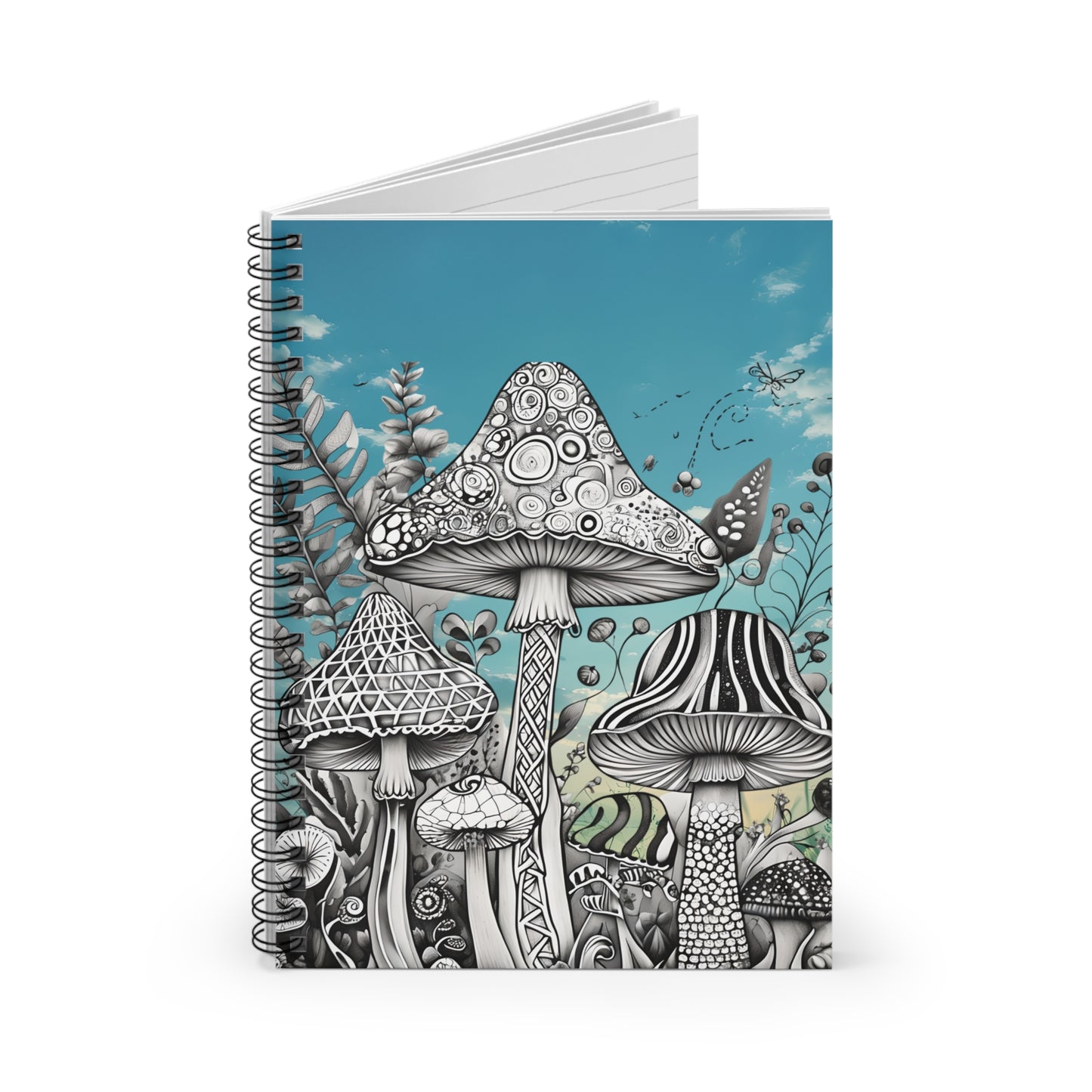 Mushroom Spiral Notebook | Nature Lover's Journal | Sketchbook Gift | Eclectic Stationery | Creative Writing | Eco-Friendly Notebook