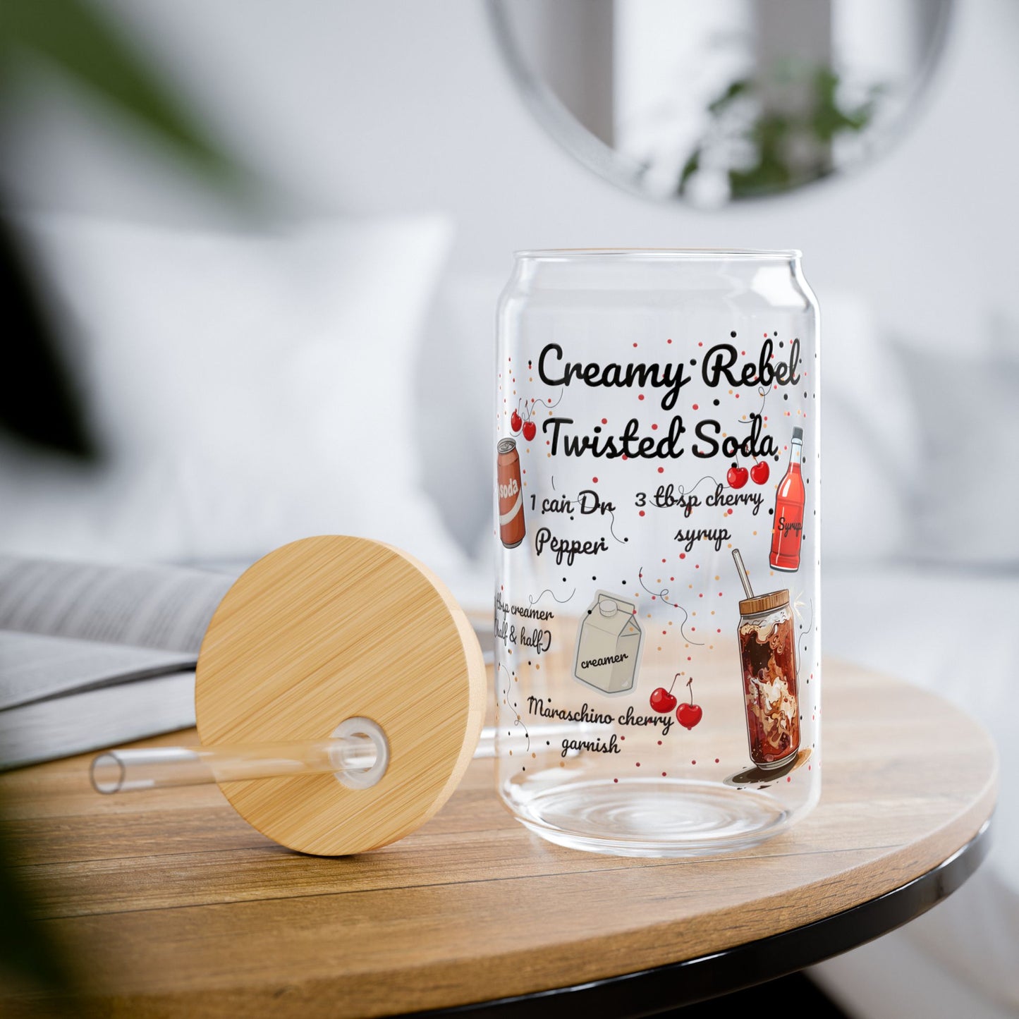 Creamy Rebel Twisted Soda Glass Sipper Cup | Gen Z Must Have | Anniversary, Wedding & Housewarming Gift | Perfect for Busy Moms & Students