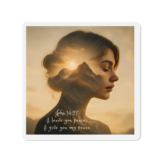 Spiritual Meditation Magnet – “I Give You My Peace” | Scripture Magnet | Inspirational Mental Health Wellness Magnet