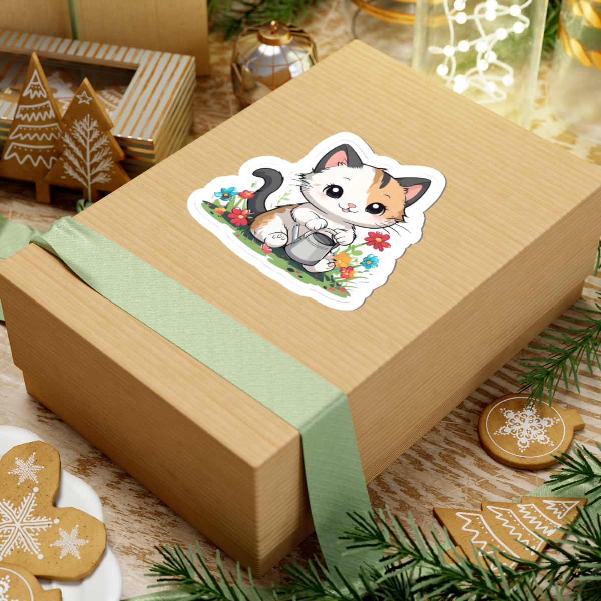 Cute Gardening Cat Kiss-Cut Stickers | Nature Lover Stickers | Cat Enthusiast Decor | Homeschooling | Scrapbooking