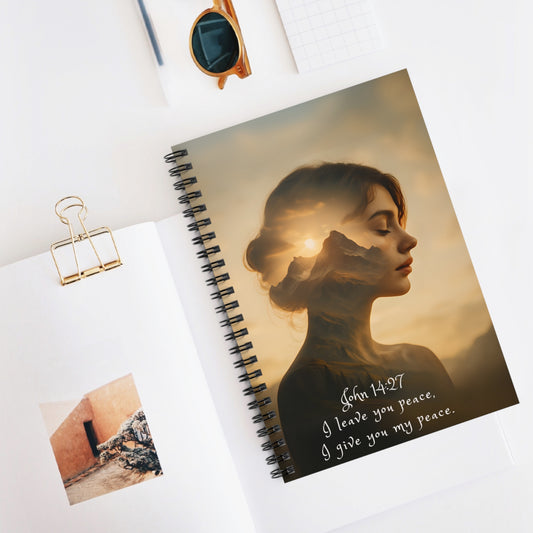 Spiritual Meditation Journal – “I Give You My Peace” | Scripture Notebook | Inspirational Journal | Mental Wellness Health Journal