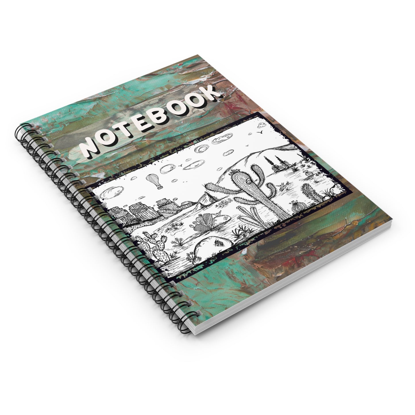 Desert Cactus Spiral Notebook -6 x 8 | Nature Lover's Journal | Art Sketchbook | Gift for Students | Eco-Friendly Notebook | Travel Log | Back-to-school