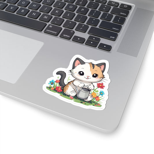 Cute Gardening Cat Kiss-Cut Stickers | Nature Lover Stickers | Cat Enthusiast Decor | Homeschooling | Scrapbooking