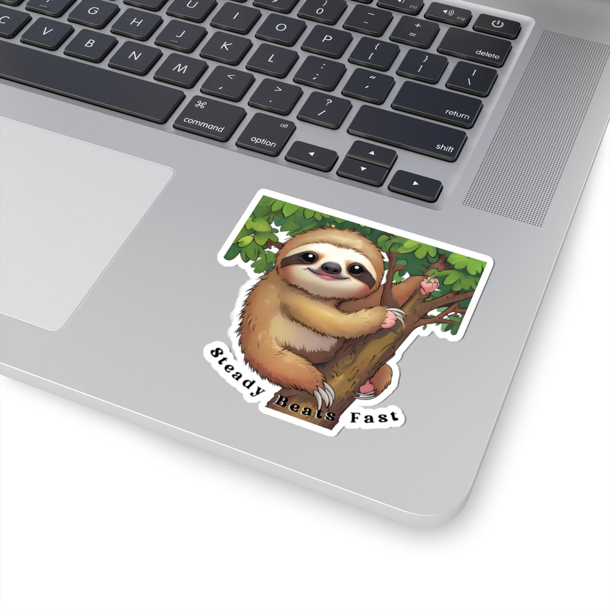 "Steady Beats Fast" Sloth  Kiss-Cut Sticker | Cute Motivational Animal Decal for Kids, Teachers & Homeschool Classrooms | Back-to-School Supplies