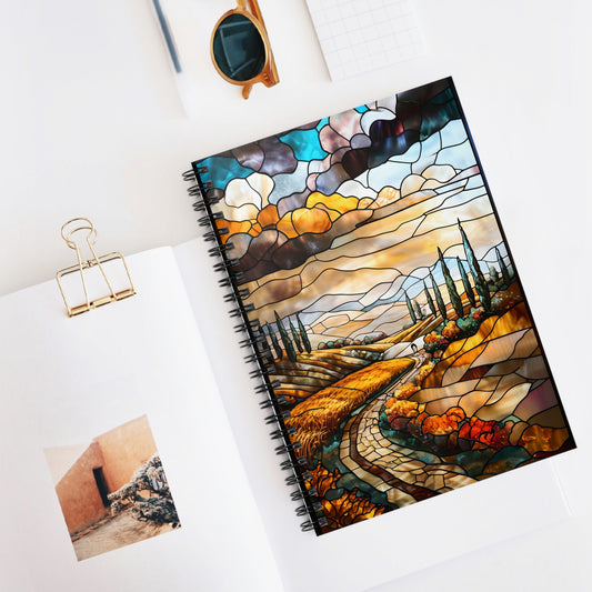 Stained Glass Spiral Notebook | Nature Journal | Notebook | Gift for Writers | Stationery | Art Lover's Diary | ADHD | Stress Relief