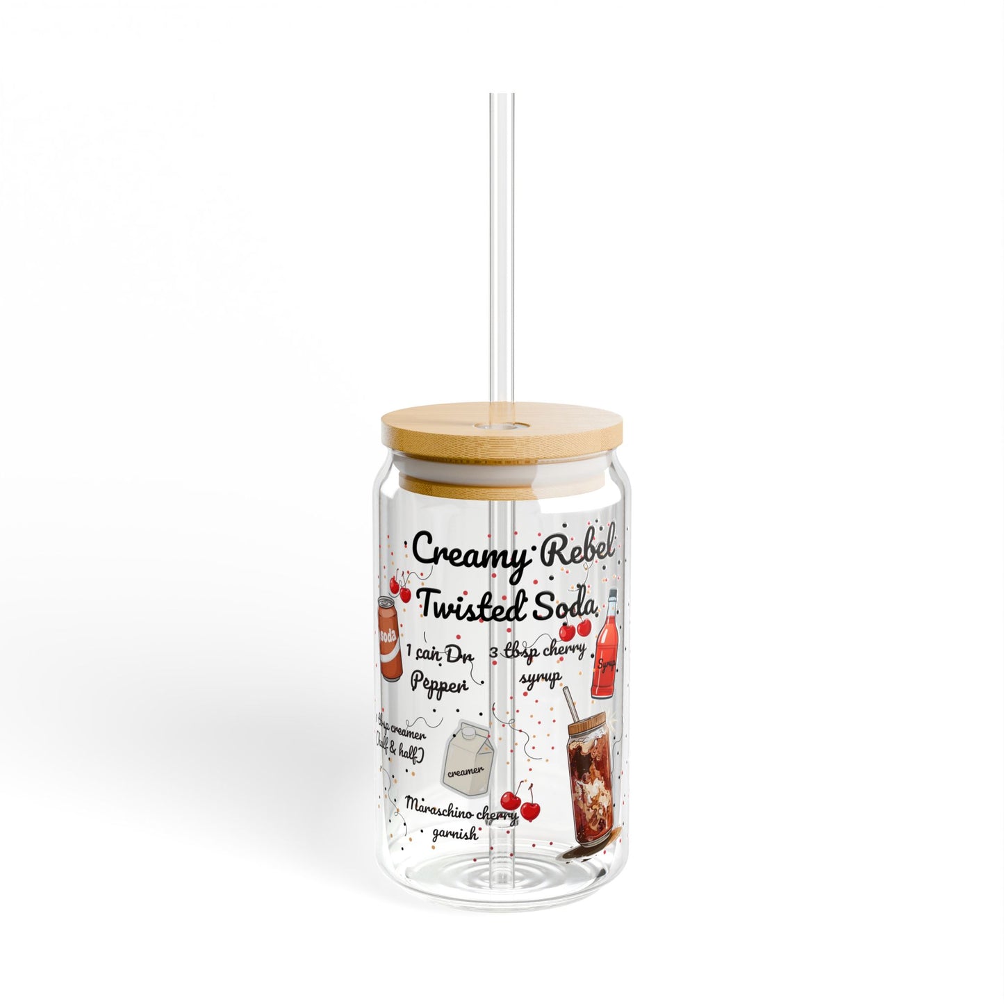 Creamy Rebel Twisted Soda Glass Sipper Cup | Gen Z Must Have | Anniversary, Wedding & Housewarming Gift | Perfect for Busy Moms & Students