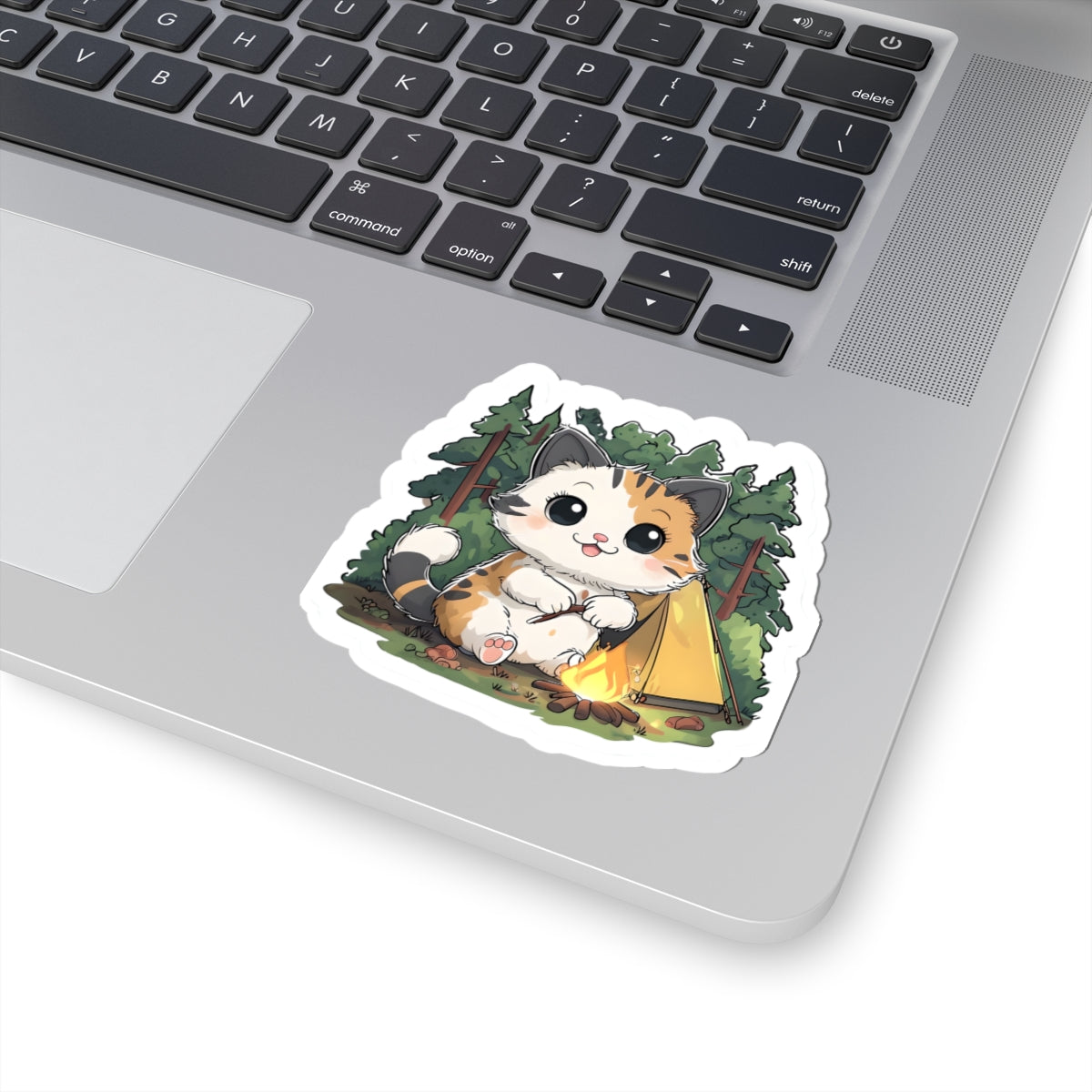 Cute Camping Cat Kiss-Cut Stickers | Nature Lover Stickers | Cat Enthusiast Decor | Homeschooling | Scrapbooking