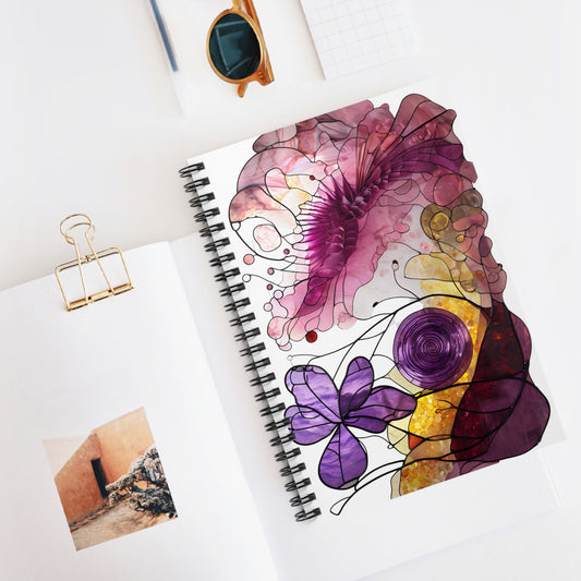 Colorful Floral Spiral Notebook | Artistic Journal | Ideal for Writers, Artists, Hobbists | Gift |  Floral Decor | Nature Lovers