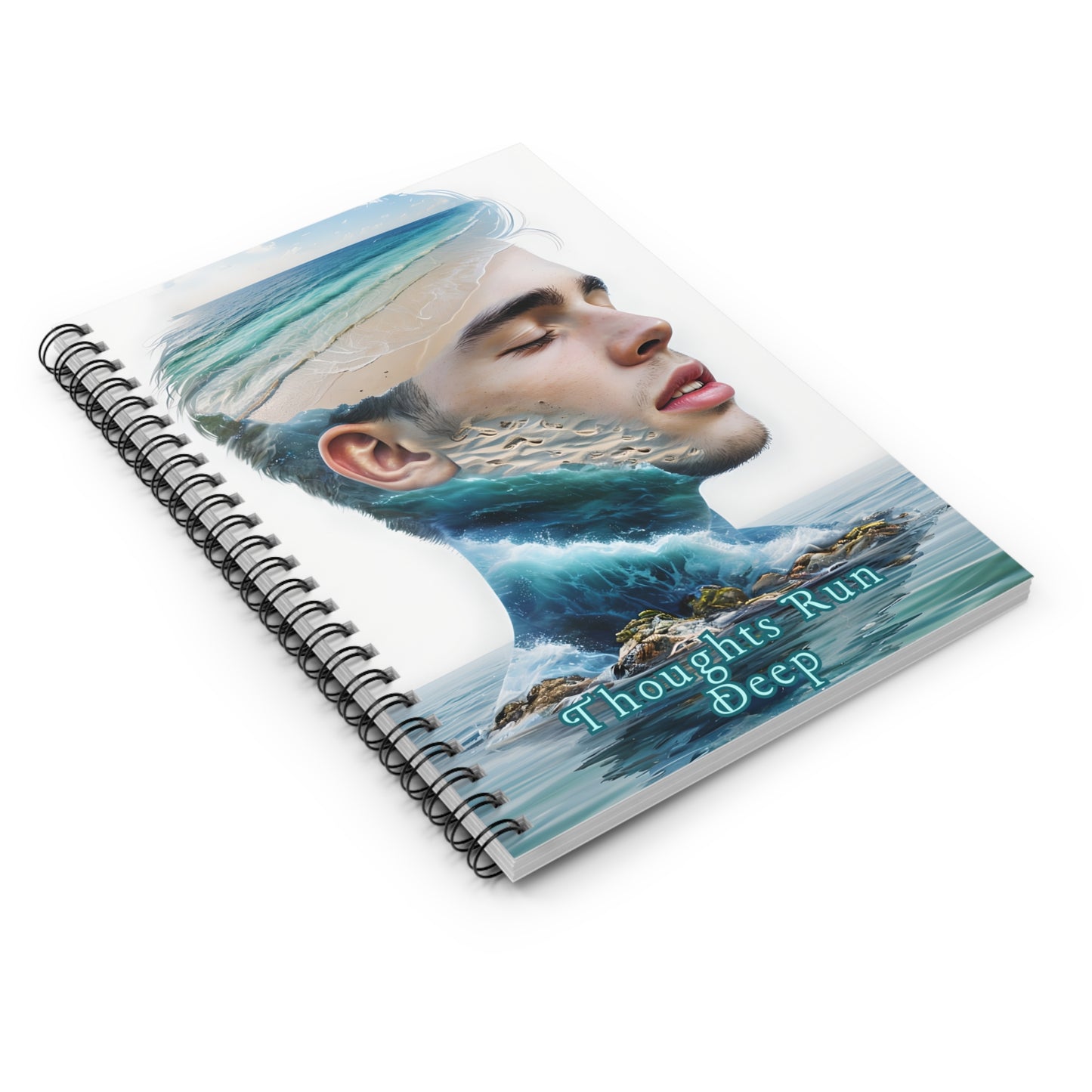 “Thoughts Run Deep” Brain Dump Notebook for Anxiety, ADHD, and Stress Relief – Ocean-Inspired Journal for Mental Clarity