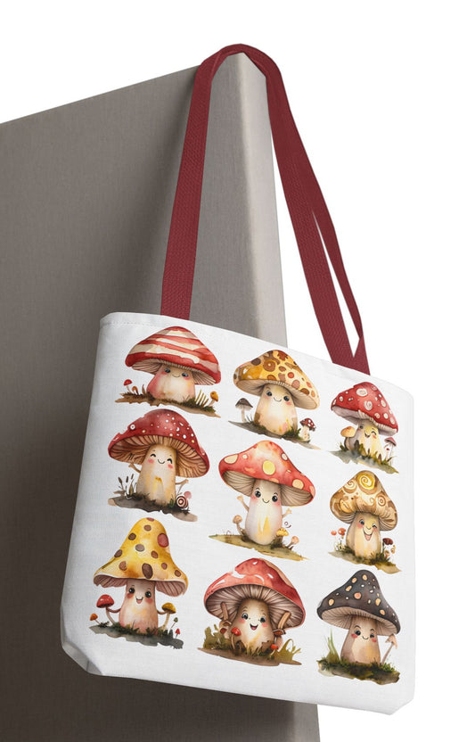 Cute Mushroom Tote Bag | Eco-Friendly Market Bag | Chic Grocery Tote | Gift for Nature Lovers | Fun Shopping Bag | Mushroom Lovers Gift