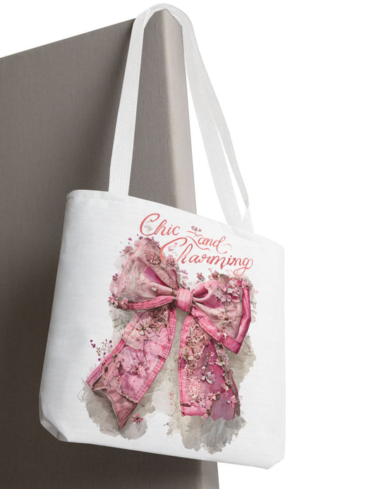 Chic and Charming Bow Tote Bag | Cute Handbag | Coquette Tote | Gift for Her | Shopping Bag | Spring Accessory