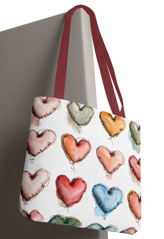 Heart Balloon Tote Bag | Cute Carryall | Eco-Friendly Shopping | Gift for Her | Grocery Bag | Everyday Use