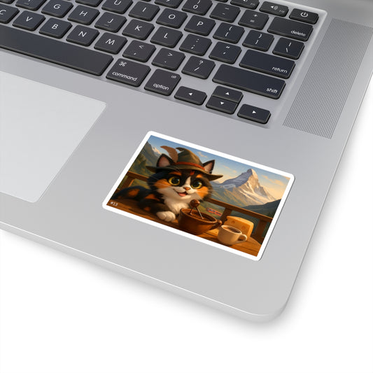Gizmo's Switzerland Alps Adventures Kiss-Cut Sticker #13 | Pet Lover Decor | Laptop Décor | Gift for Cat Lovers | Stationery | Scrapbooking | Homeschooling | World Travel
