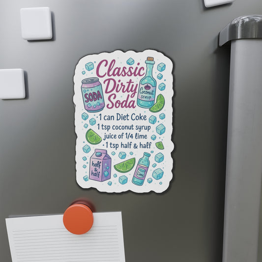 Classic Dirty Soda Recipe Magnet | Fun Fridge Decor for Dirty Soda Lovers | Moms-On-The-Go | Dorm Accessory | Gen Z Must Have