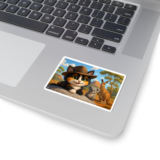 Gizmo's Australian Outback Adventures Kiss-Cut Sticker #8 | Pet Lover Decor | Laptop Décor | Gift for Cat Lovers | Stationery | Scrapbooking | Homeschooling | World Travel