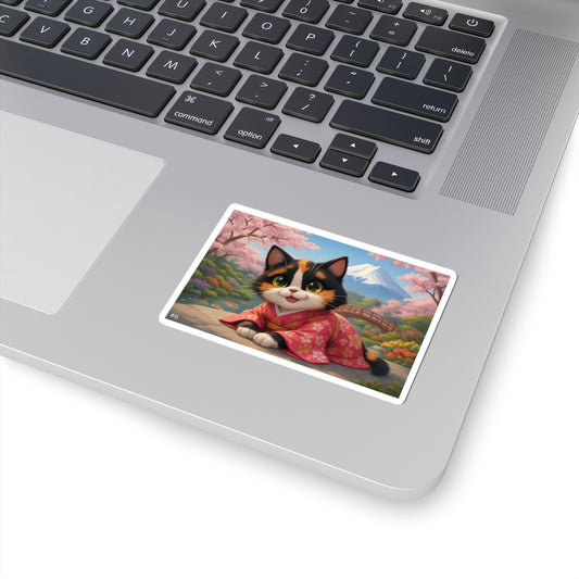 Gizmo's Japan Cherry Blossom Adventures Kiss-Cut Sticker #6 | Pet Lover Decor | Laptop Décor | Gift for Cat Lovers | Stationery | Scrapbooking | Homeschooling | World Travel