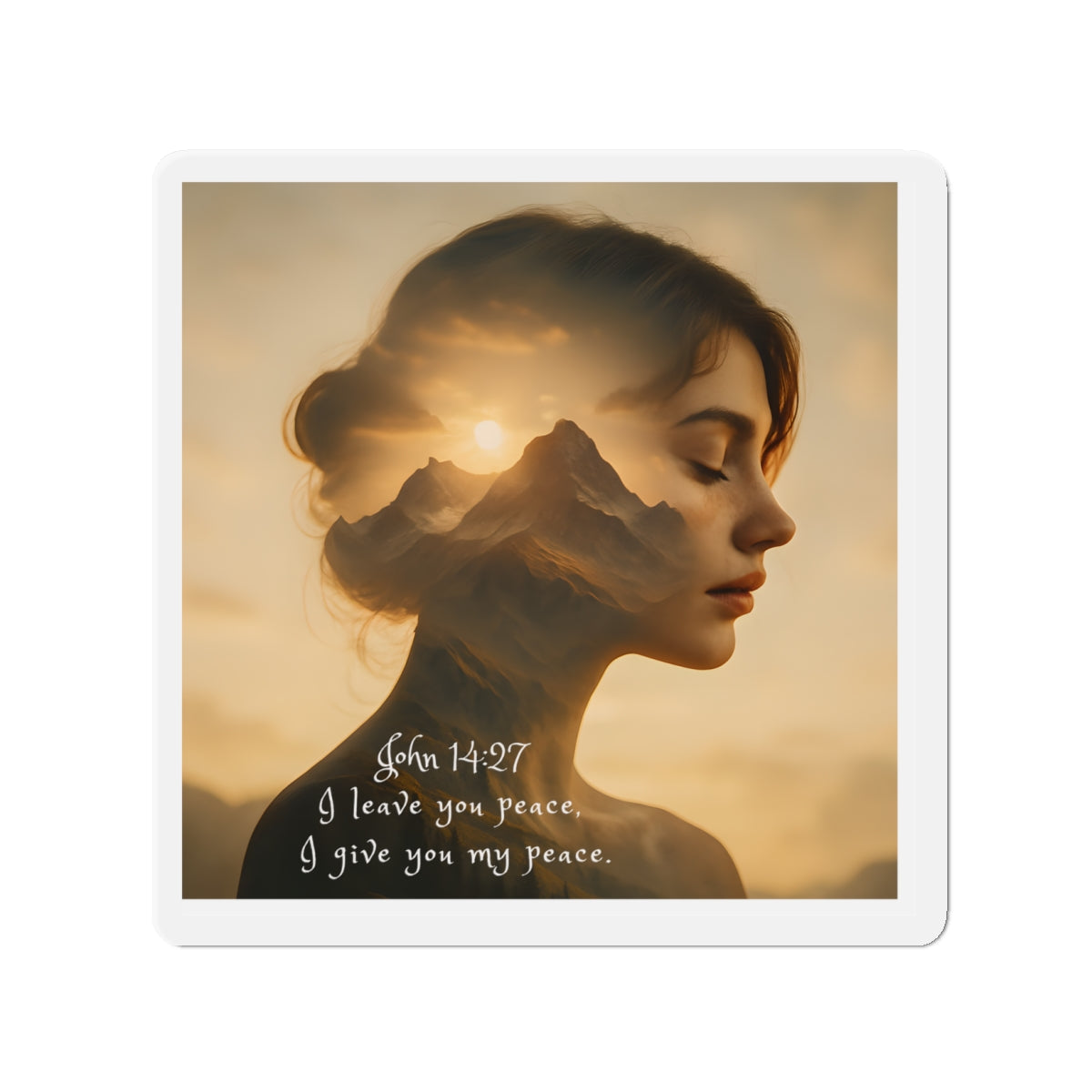 Spiritual Meditation Magnet – “I Give You My Peace” | Scripture Magnet | Inspirational Mental Health Wellness Magnet