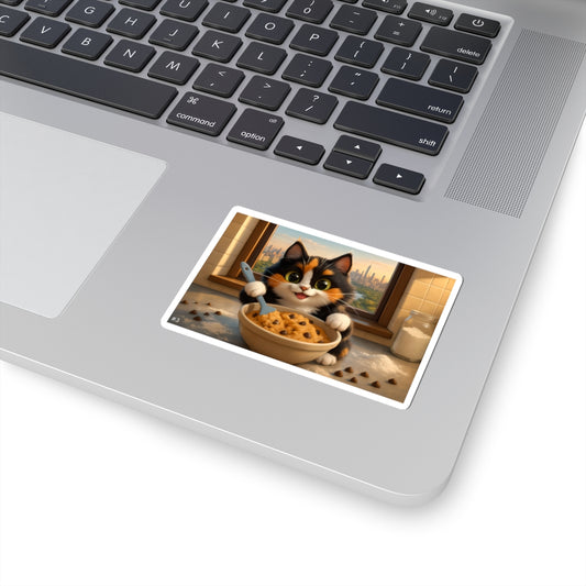 Gizmo's NYC Baking Adventures Kiss-Cut Sticker #3 | Pet Lover Decor | Laptop Décor | Gift for Cat Lovers | Stationery | Scrapbooking | Homeschooling