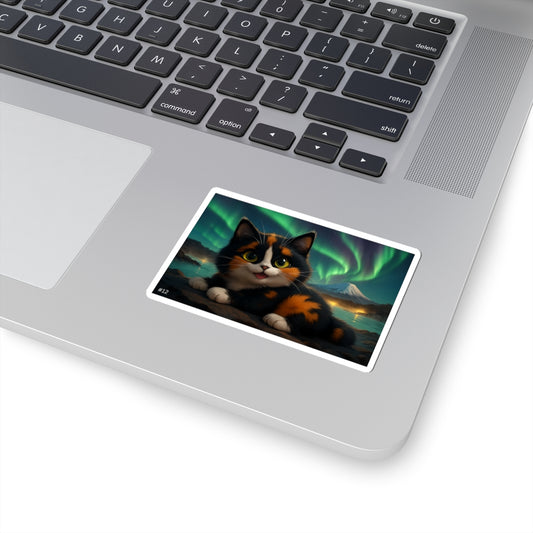 Gizmo's Land of Fire & Ice, Iceland Adventures Kiss-Cut Sticker #12 | Pet Lover Decor | Laptop Décor | Gift for Cat Lovers | Stationery | Scrapbooking | Homeschooling | World Travel