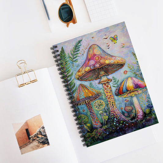 Enchanted Toadstool Dreams – Whimsical Mushroom Spiral Notebook | Artistic Journal for Creatives | Gift for Writers | Boho Decor | School Supplies | Teen Girl Must Have