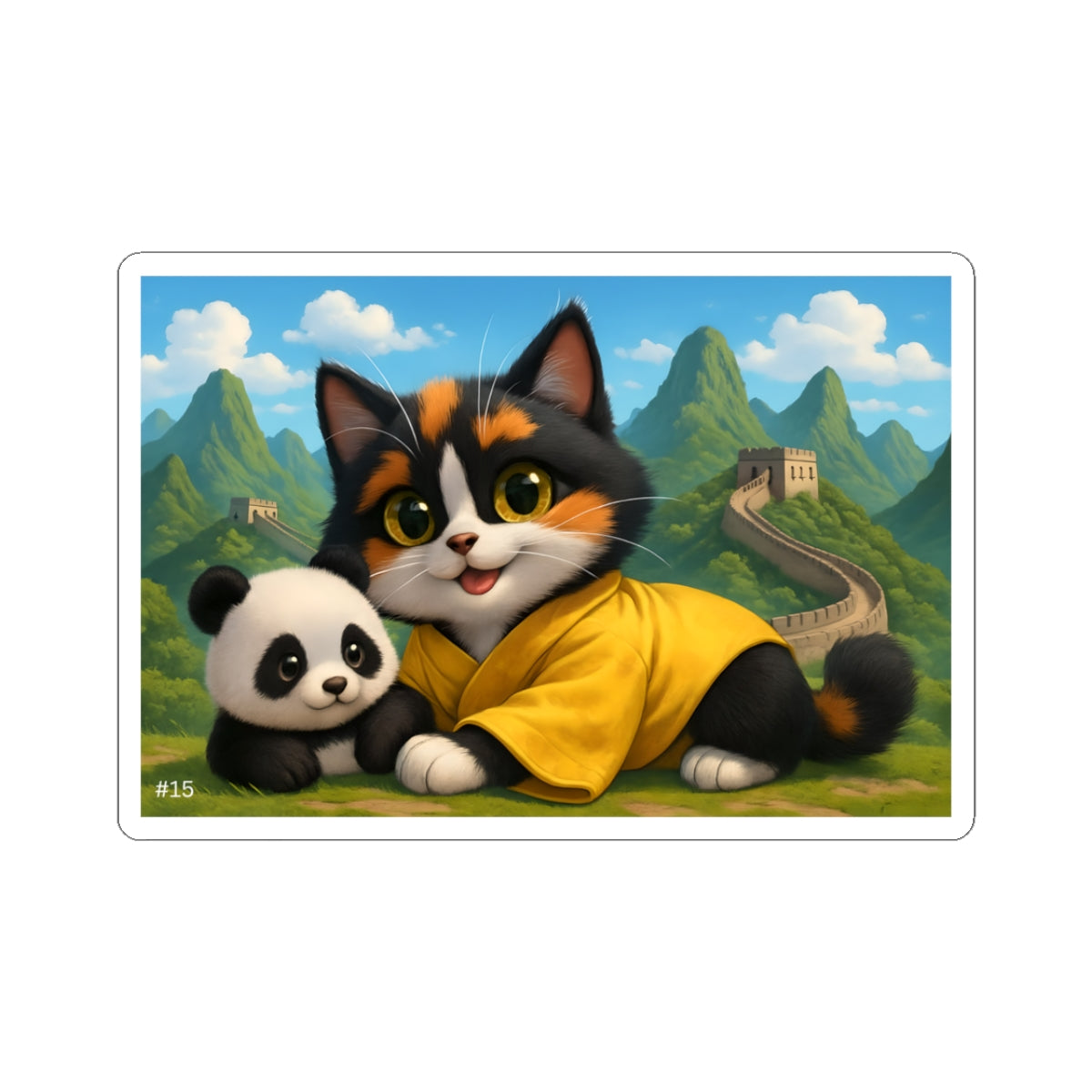 Gizmo's China's Great Wall  Adventures Kiss-Cut Sticker #15 | Pet Lover Decor | Laptop Décor | Gift for Cat Lovers | Stationery | Scrapbooking | Homeschooling | World Travel
