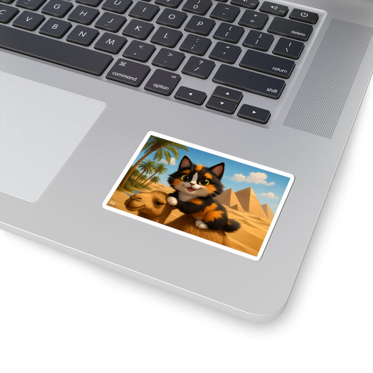 Gizmo's Sahara Desert Adventures Kiss-Cut Sticker #9 | Pet Lover Decor | Laptop Décor | Gift for Cat Lovers | Stationery | Scrapbooking | Homeschooling | World Travel