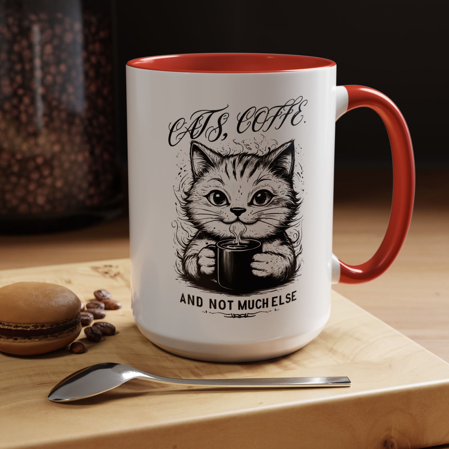 Cute Cat Coffee Mug | "Cats, Coffee, and Not Much Else" | Perfect Gift for Cat Lovers | Coffee Enthusiasts | Home/Kitchen Decor